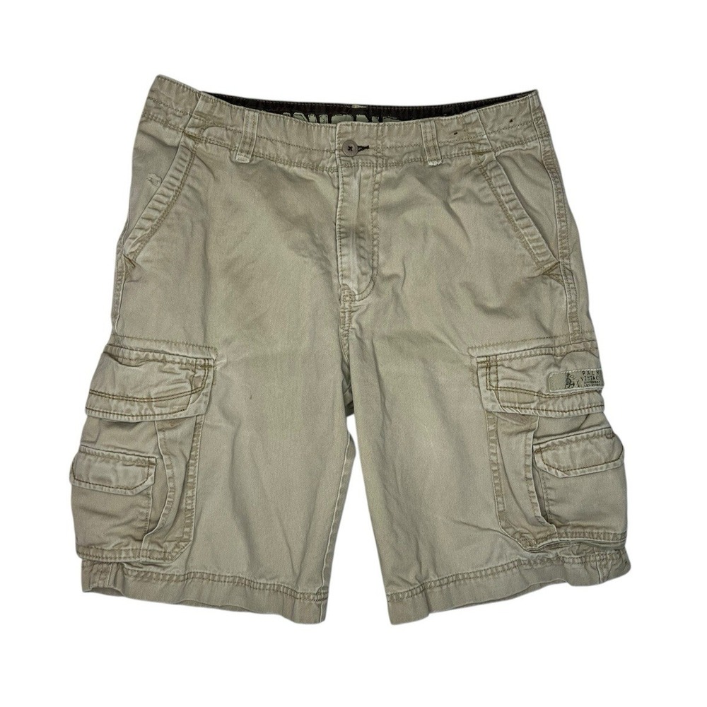 Vtg. Union Bay Cargo Shorts Mens 32 Thrashed Tan Utility Skate Y2K 90s‎ Grunge